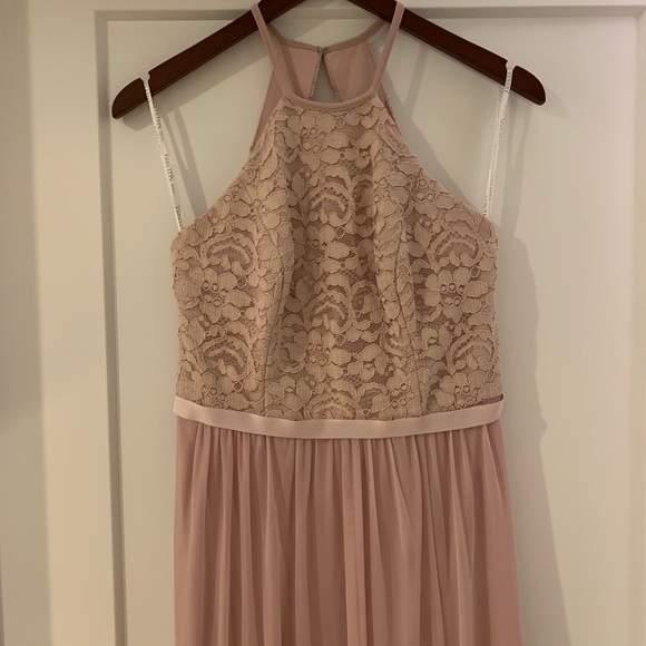 David’s Bridal Open Back Lace and Mesh Bridesmaid - Picture 5 of 10